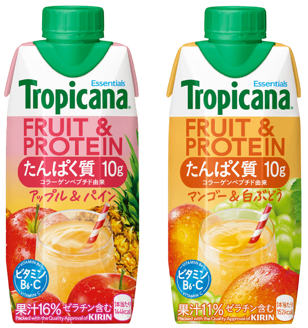 トロピカーナ エッセンシャルズ FRUIT & PROTEIN 2種